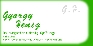 gyorgy henig business card